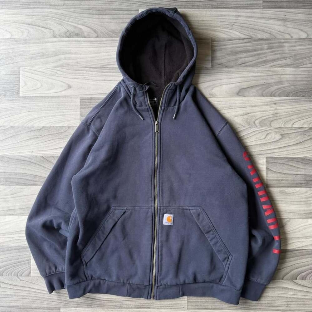 Carhartt Loose Fit Thermal Lined Full Zip Hoodie Navy Men's Large